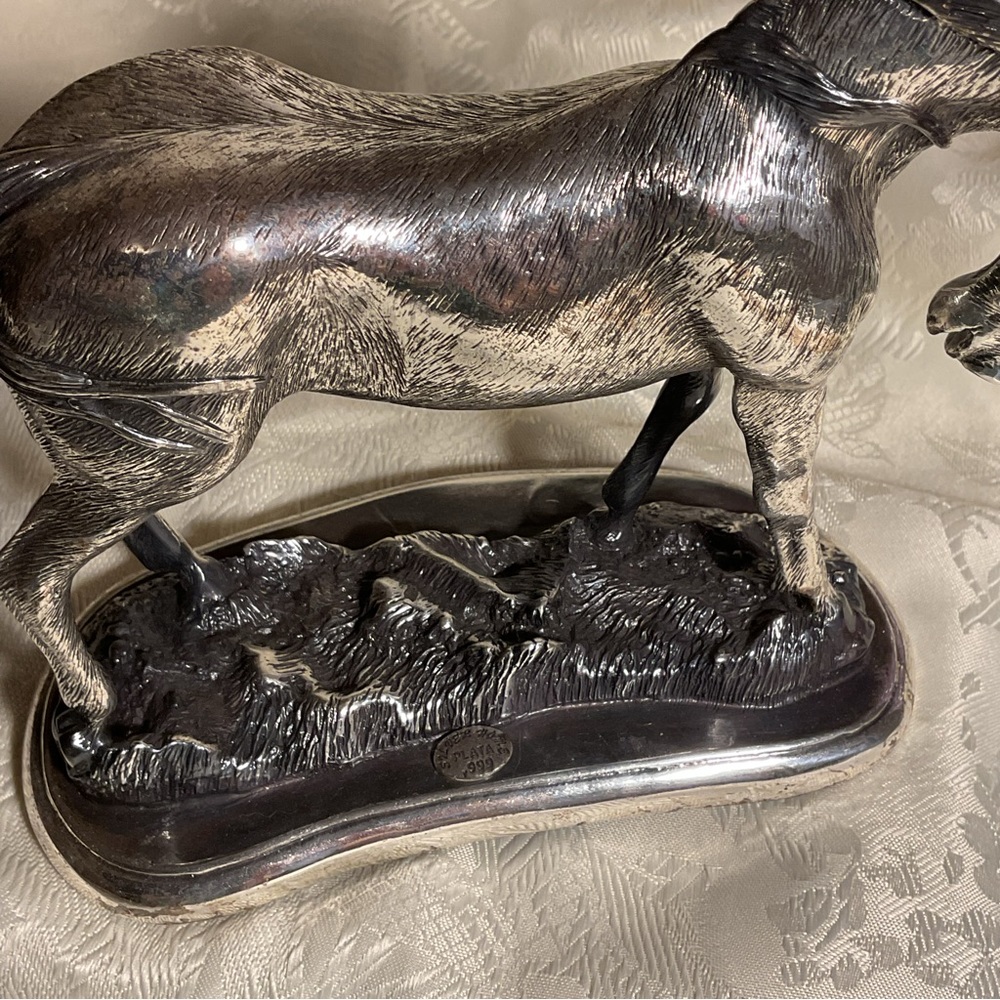 🐴 SOLD 🐴 Vintage Silver Equine Sculpture (999) - Picture 2 of 7
